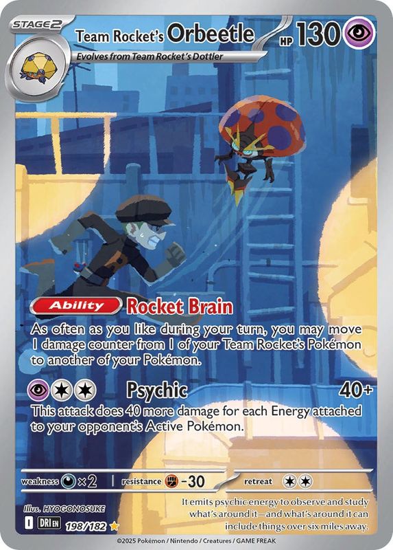 Pokemon - Destined Rivals - Illustration Rare - 198 - Team Rocket&#39;s Orbeetle