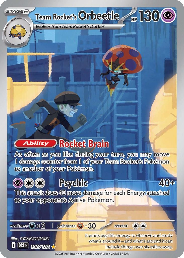 Pokemon - Destined Rivals - Illustration Rare - 198 - Team Rocket&#39;s Orbeetle, Rarity: Illustration Rare