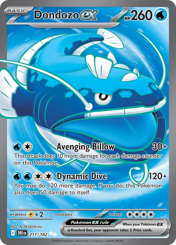 Pokemon - Destined Rivals - Ultra Rare - 211 - Dondozo ex, Rarity: Ultra Rare