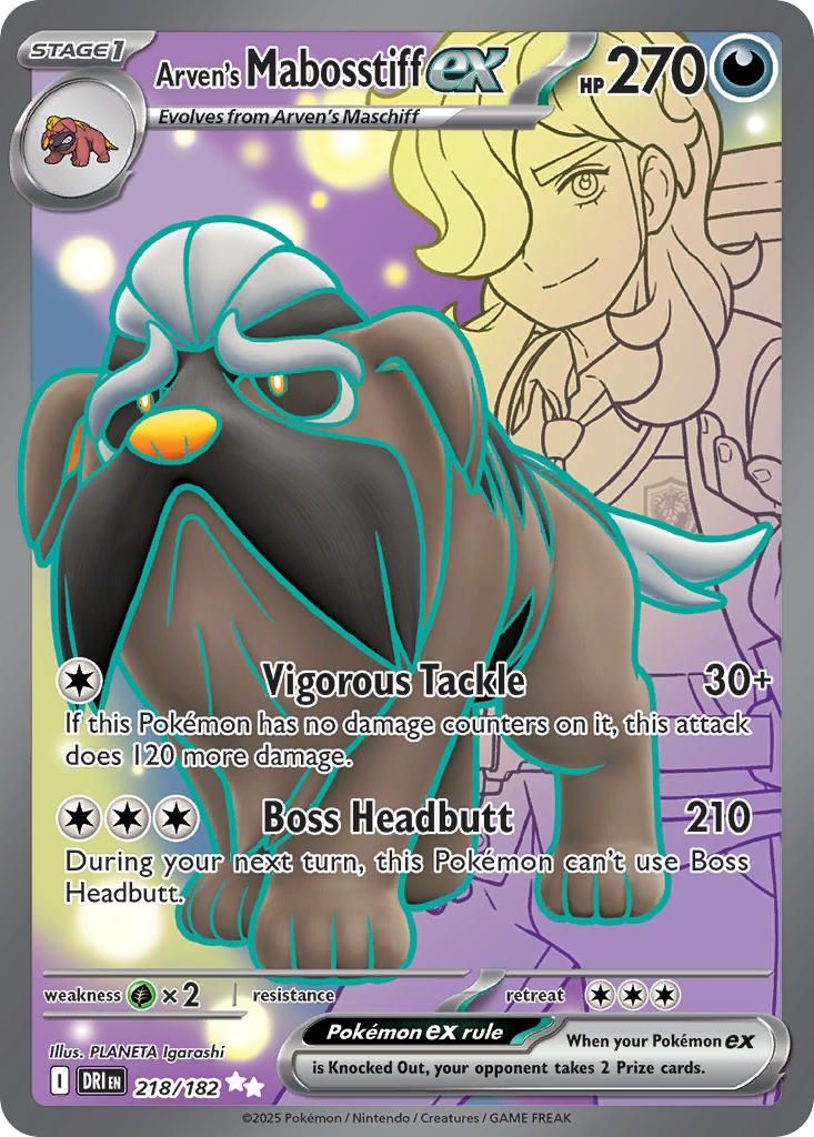 Pokemon - Destined Rivals - Ultra Rare - 218 - Arven&#39;s Mabosstiff ex, Rarity: Ultra Rare
