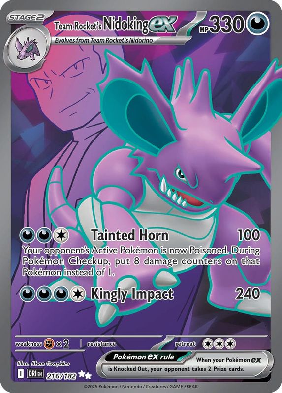 Pokemon - Destined Rivals - Ultra Rare - 216 - Team Rocket&#39;s Nidoking ex