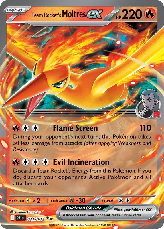 Pokemon - Destined Rivals - Double Rare - 31 - Team Rocket&#39;s Moltres ex