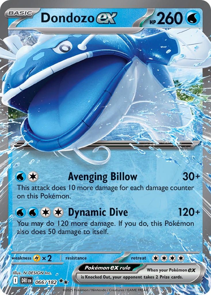 Pokemon - Destined Rivals - Double Rare - 66 - Dondozo ex, Rarity: Double Rare