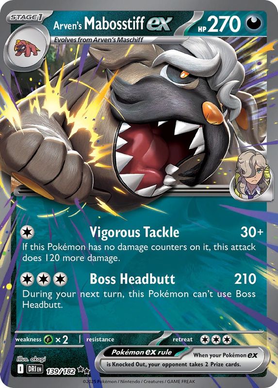 Pokemon - Destined Rivals - Double Rare - 139 - Arven&#39;s Mabosstiff ex