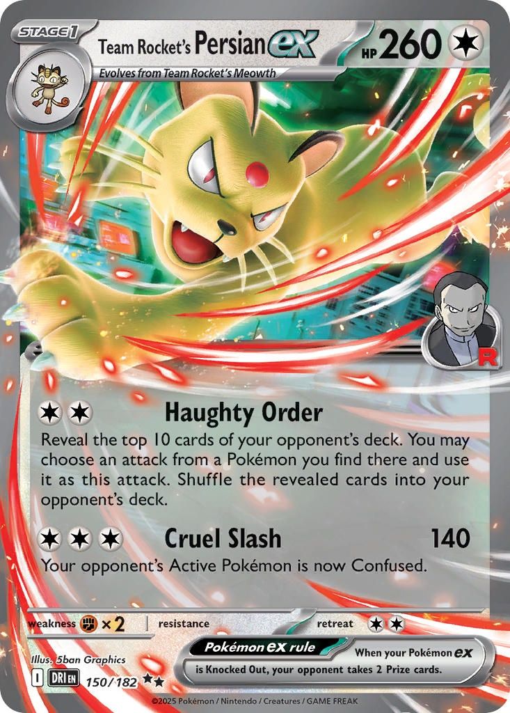 Pokemon - Destined Rivals - Double Rare - 150 - Team Rocket&#39;s Persian ex, Rarity: Double Rare