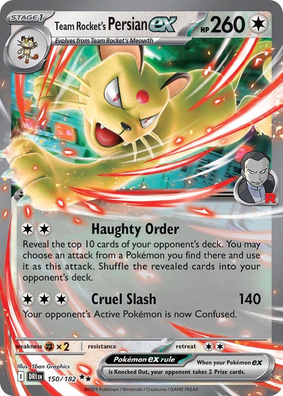 Pokemon - Destined Rivals - Double Rare - 150 - Team Rocket&#39;s Persian ex