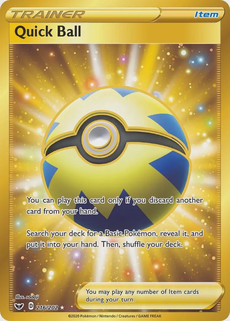 Quick Ball - Secret Rare - Sword &amp; Shield - 216, Rarity: Secret Rare