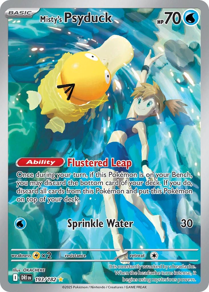 Pokemon - Destined Rivals - Illustration Rare - 193 - Misty&#39;s Psyduck