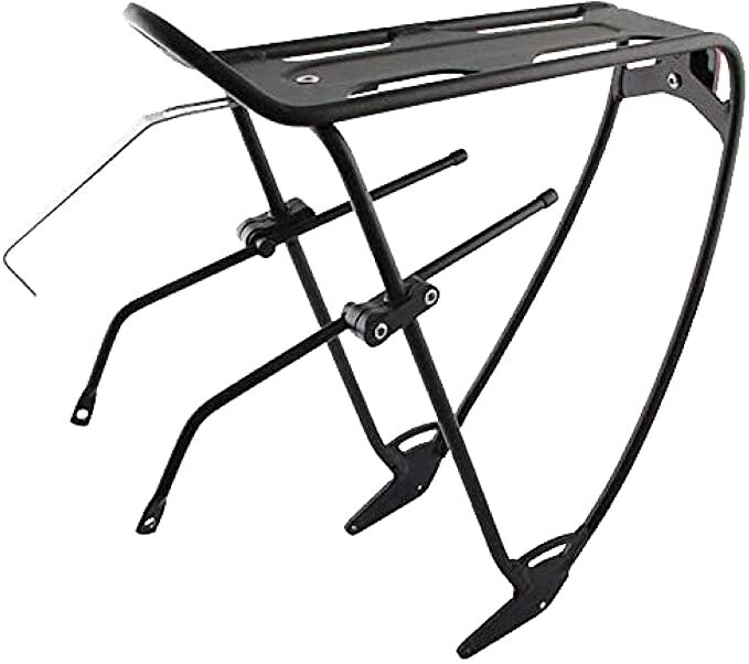 EVO, Robin, Rear rack, With top plate, Adjustable sliders, Black