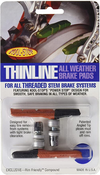 Kool-Stop Thinline V-Brake Threaded Pads Black