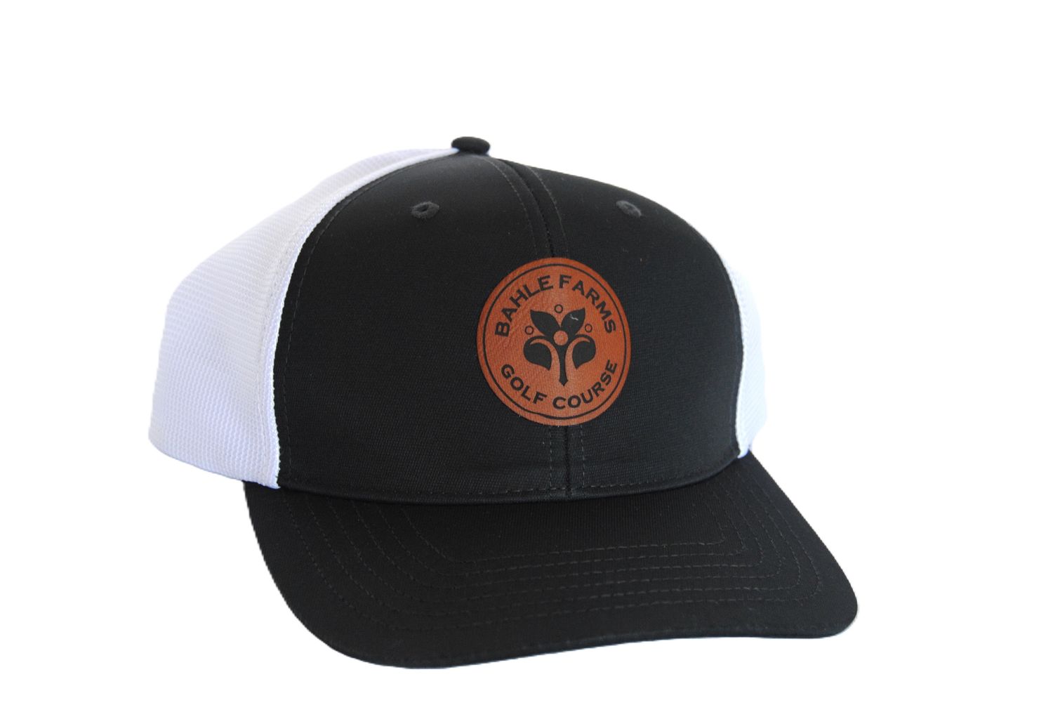Circular Leather Patch, Color: Black/White