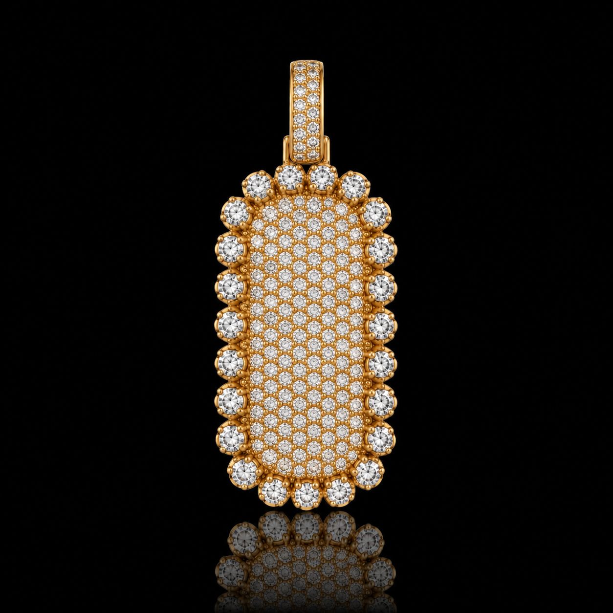 14k Yellow Gold 23.4g 3.79ct Dog Tag