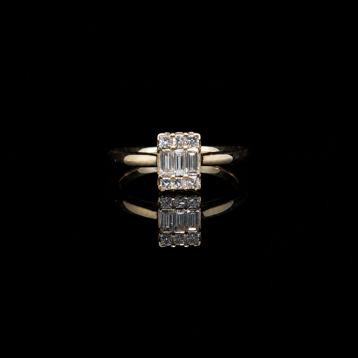 14k Yellow Gold 2.9g 0.38ct Baguette