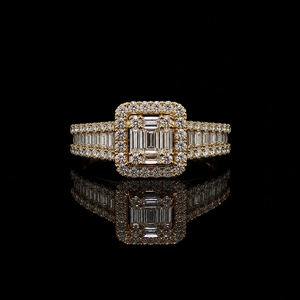 14k Yellow Gold 3.8g 1.04ct Cluster