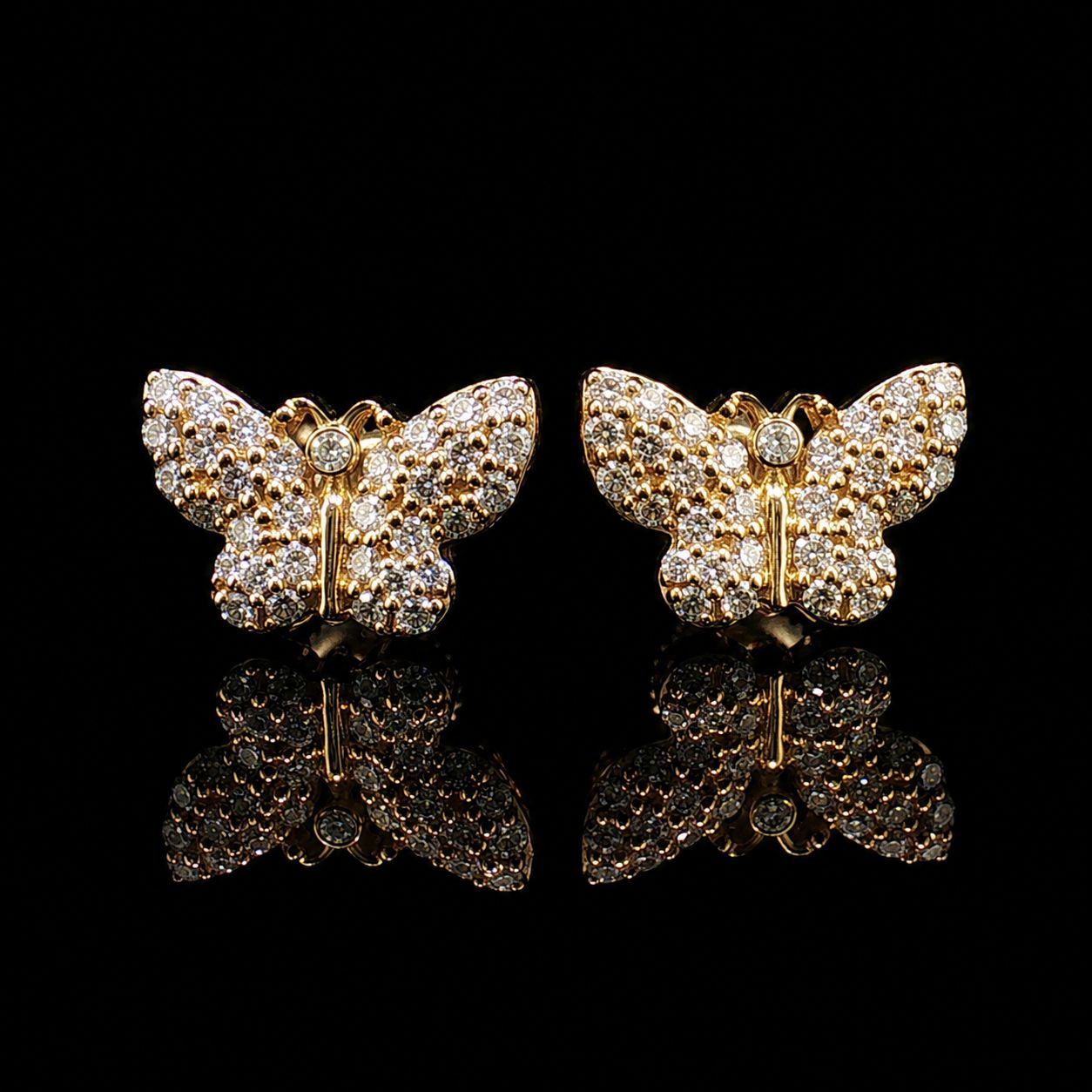 14k Yellow Gold Butterfly Stud  0.71ct