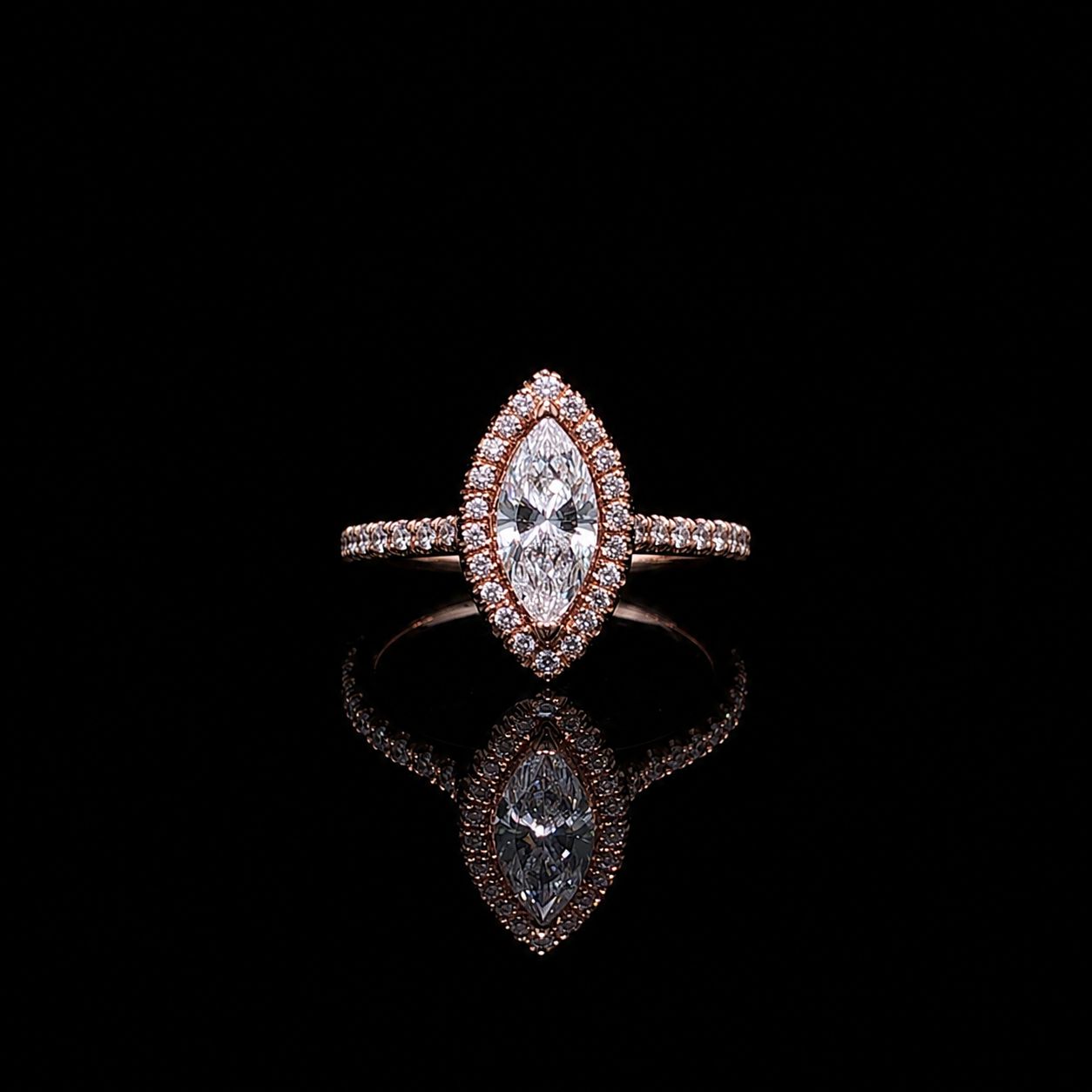14k Rose Gold 2.8g 1.00ct Marquise