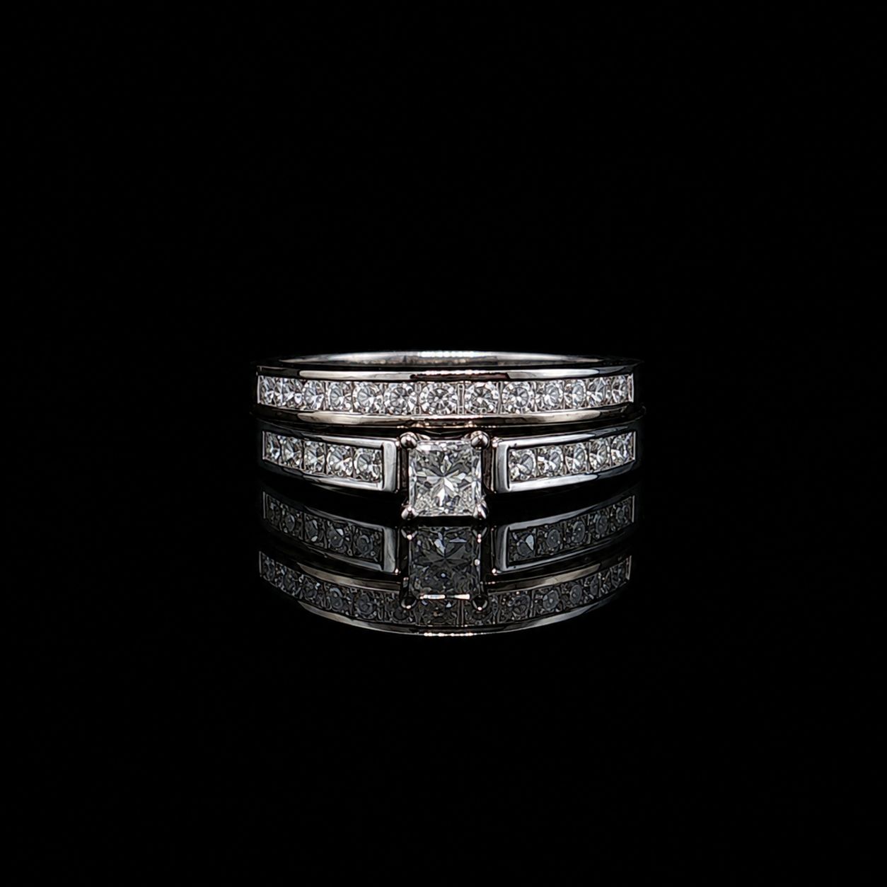 14k White Gold 4.8g 1.5ct Wedding Set