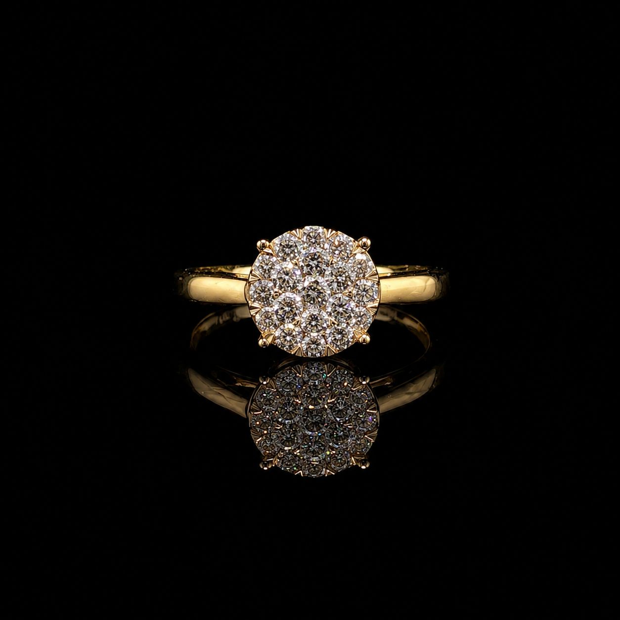 14k Yellow Gold 2.8g 0.52ct Cluster
