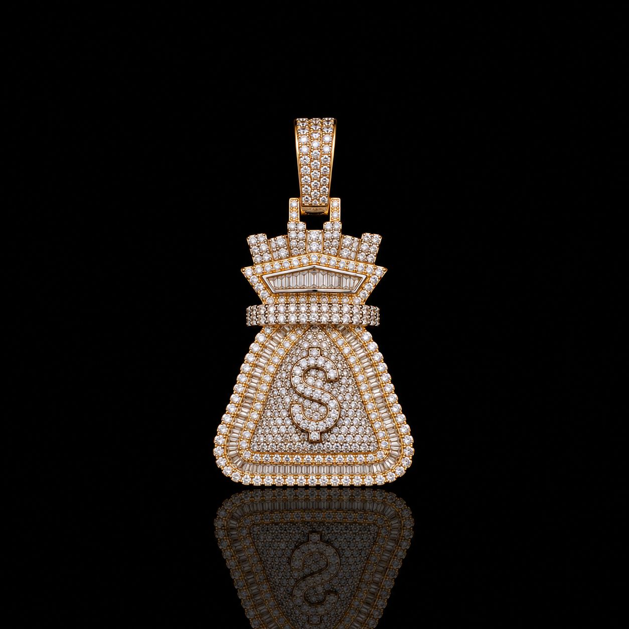 10k Yellow Gold 14.3g 1.93ct Money Bag