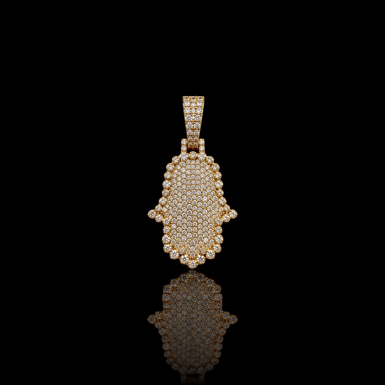 14k Yellow Gold 9.8g 1.34ct Hamsa