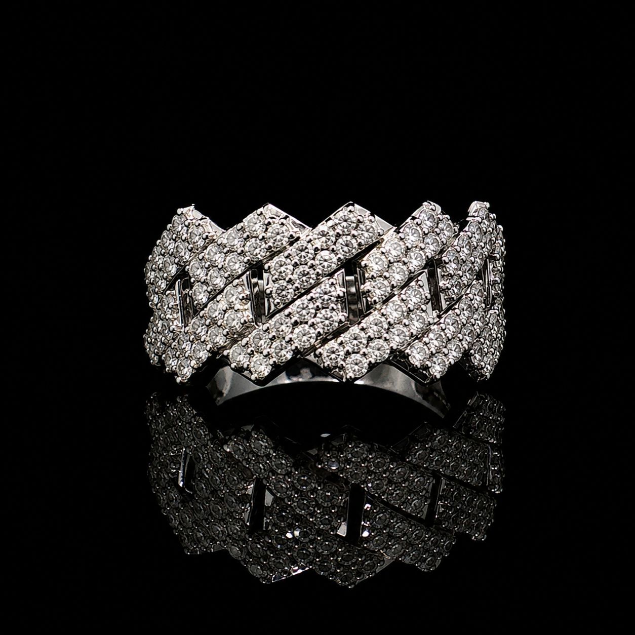 10k White Gold 4.3g 1.68ct Cuban