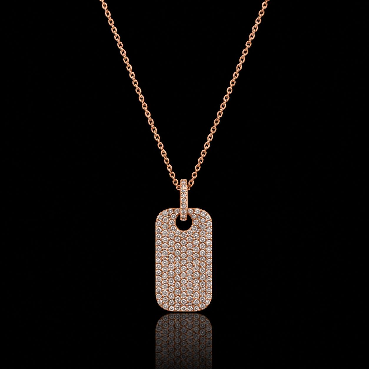 14k Rose Gold 8.5g 1.78ct Dog Tag