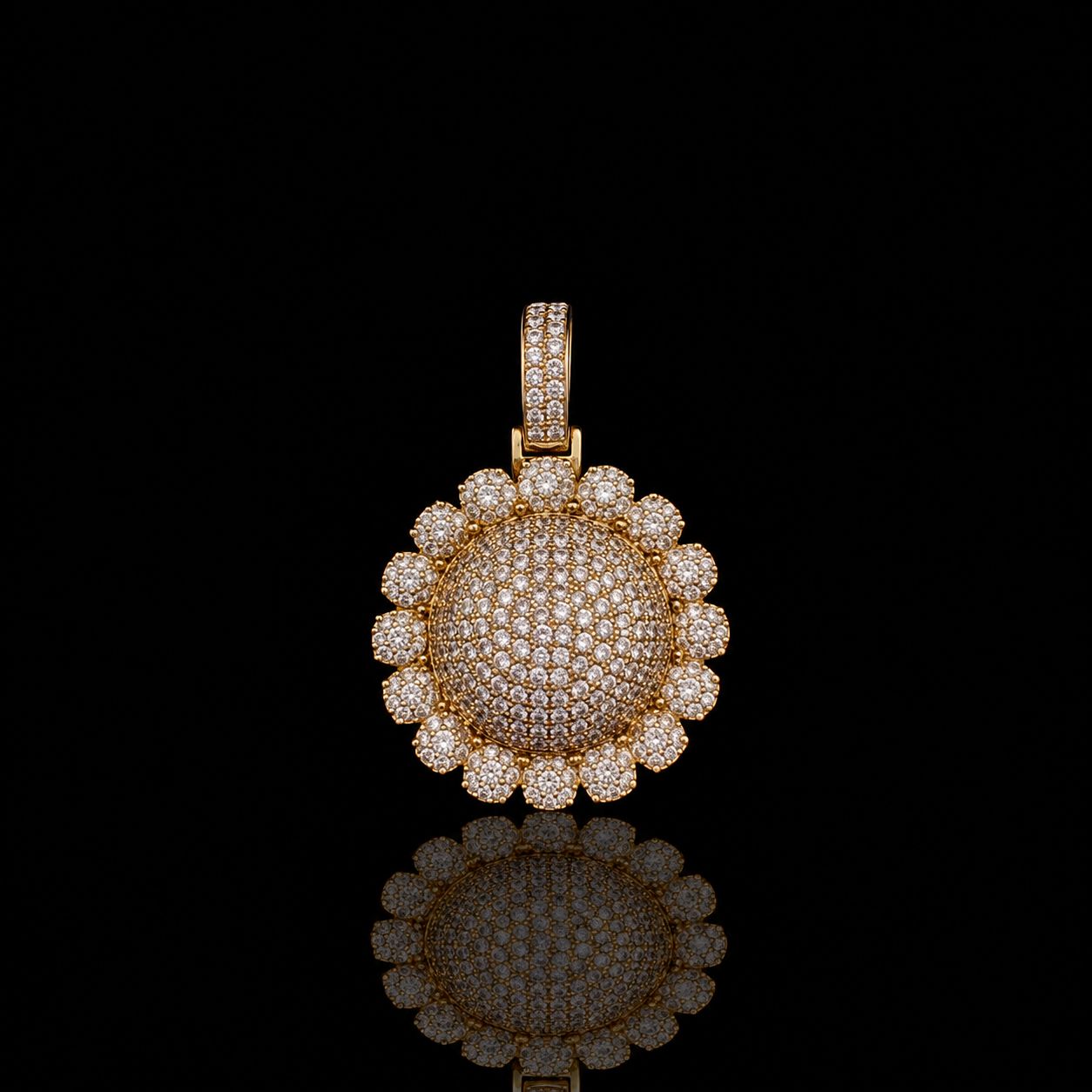 14k Yellow Gold 16.3g 3.45ct Floral Dome