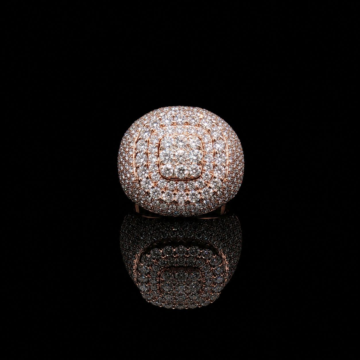 14k Rose Gold 5.20ct 16.5g Diamond Dome