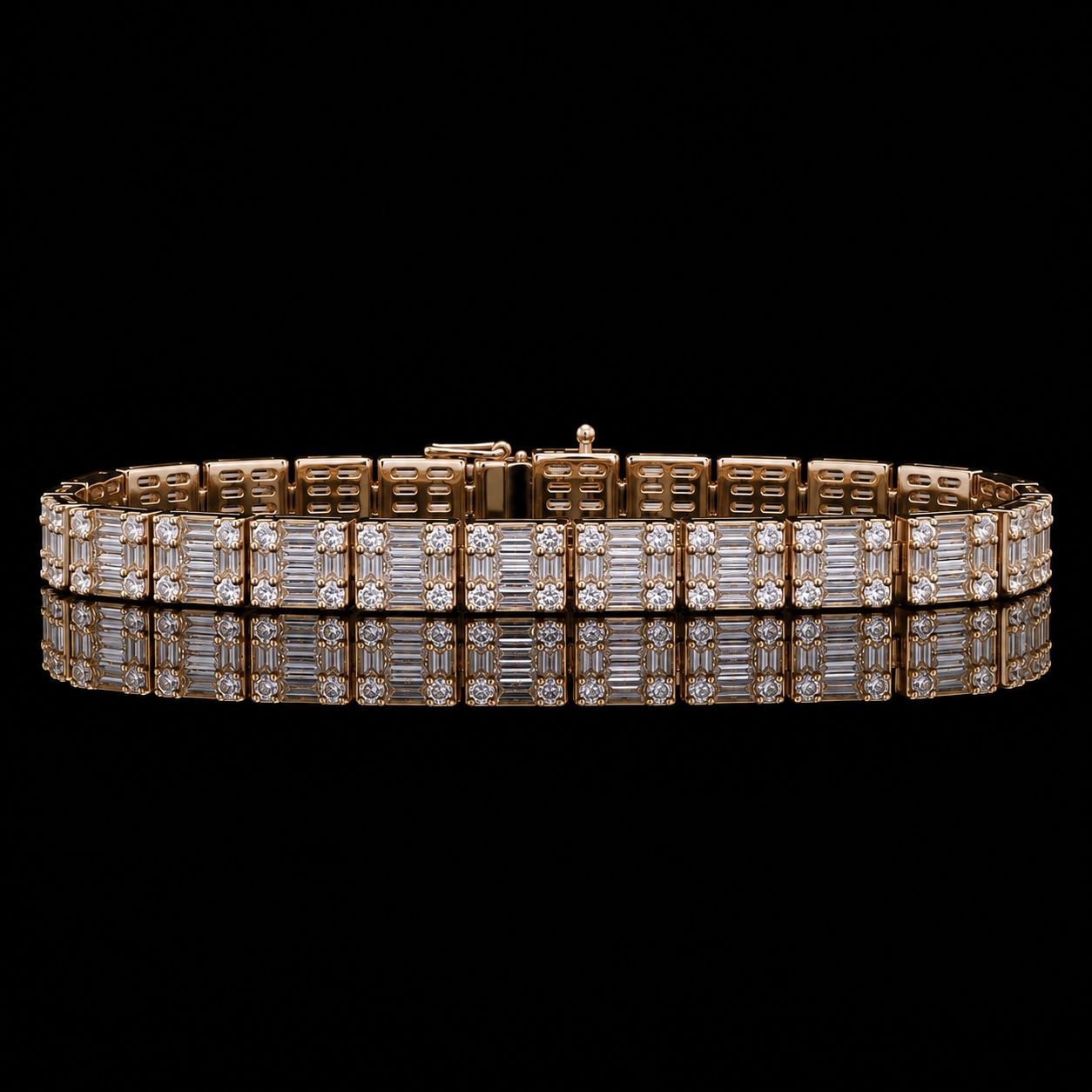 14k Yellow Gold 42.3g 5.00ct Baguette