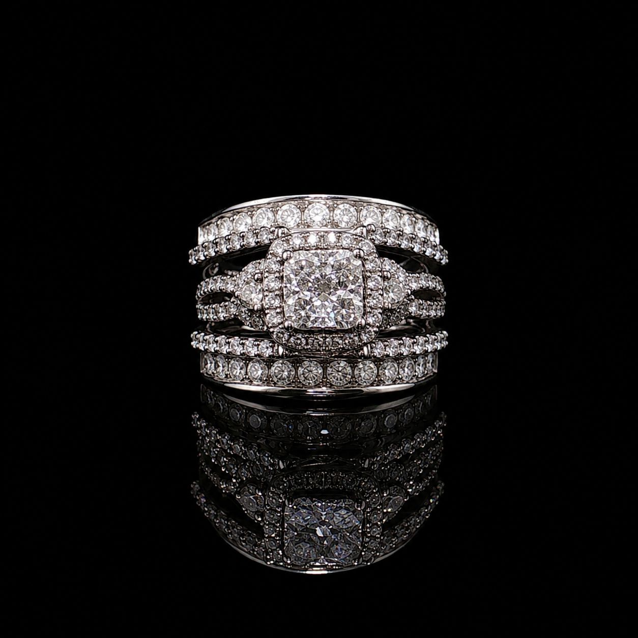 14k White Gold 11.6g 5.00ct Wedding Set