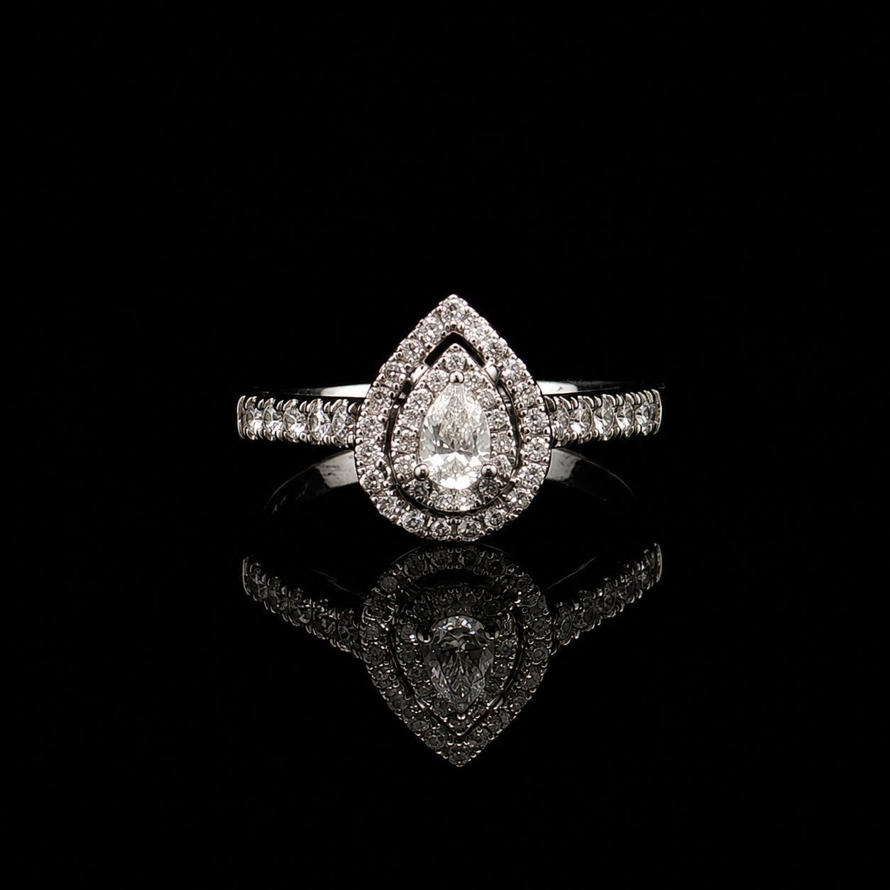 14k White Gold 3.6g 1.5ct Pear Diamond