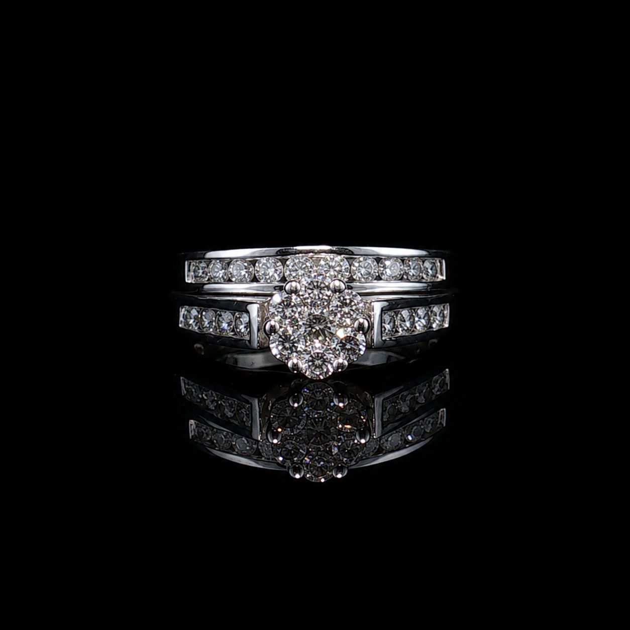10k White Gold 3.00ct 6.6g Wedding Flower Set