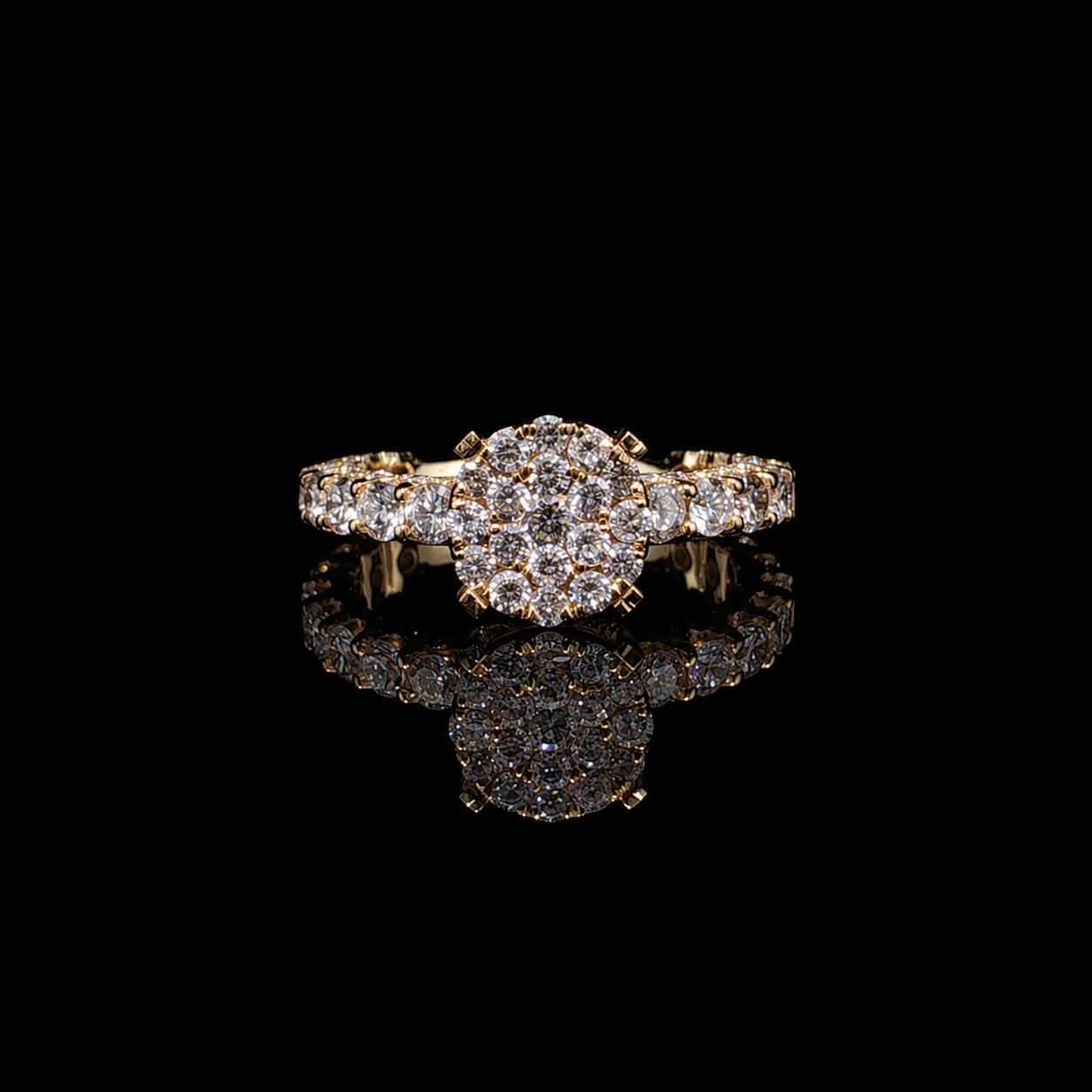 14k Yellow Gold 2.35ct 3.7g Cluster