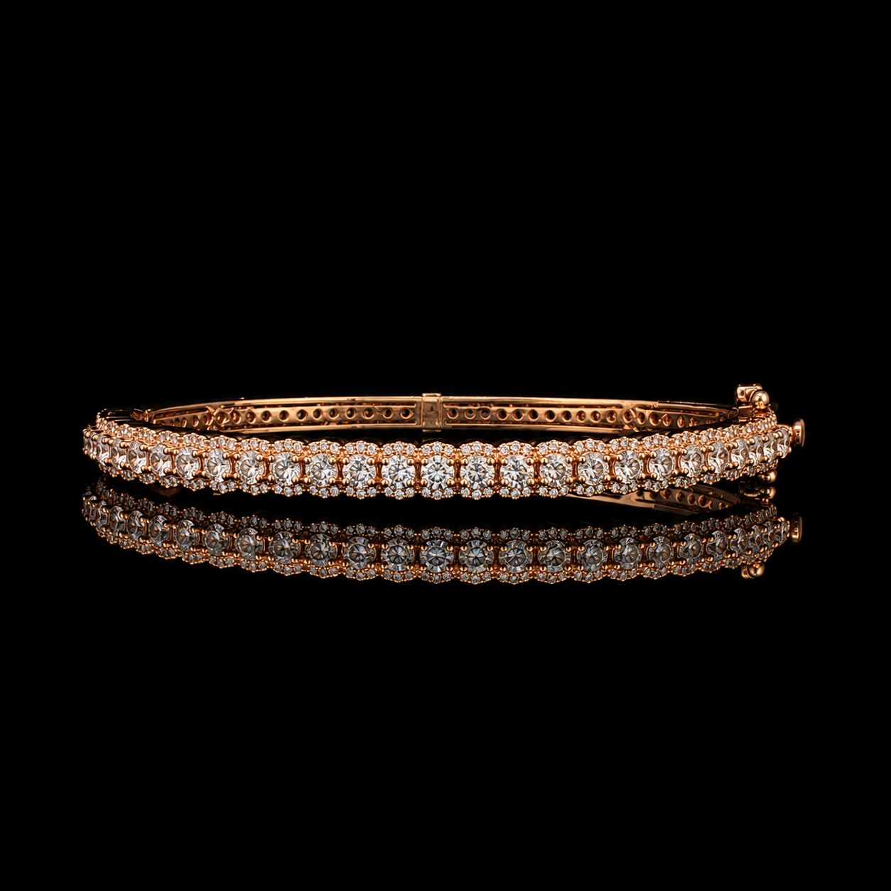 10k Rose Gold 21.9g 3.33ct Bangle