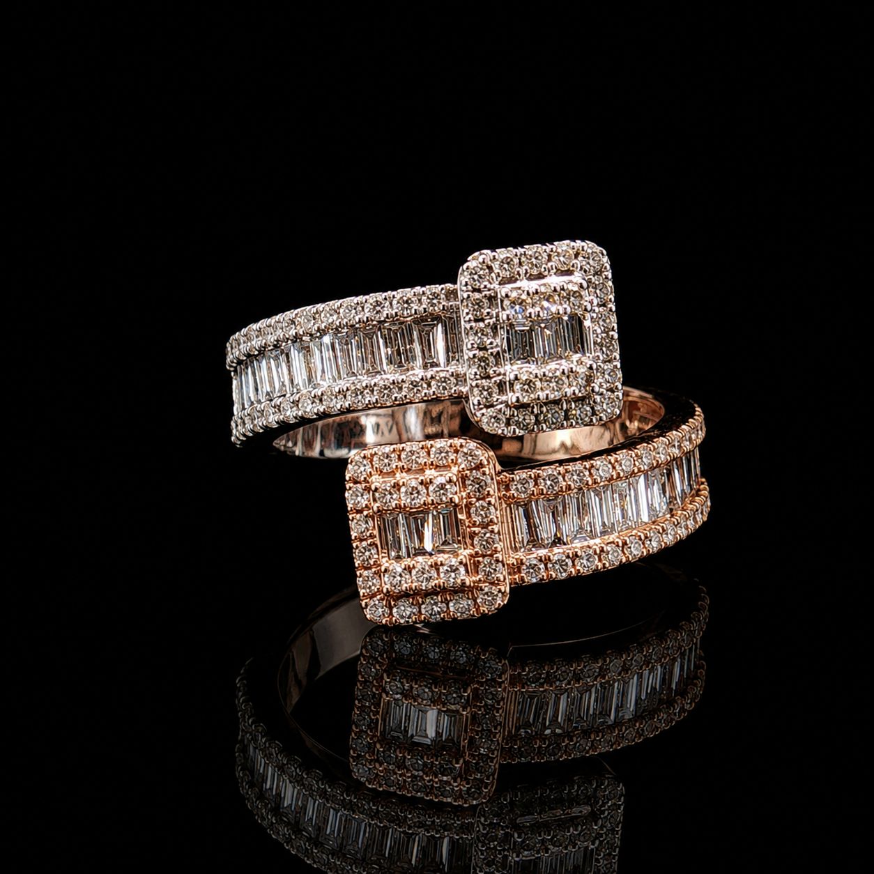 14k Rose/White Gold 1.87ct 8.2g Baguette