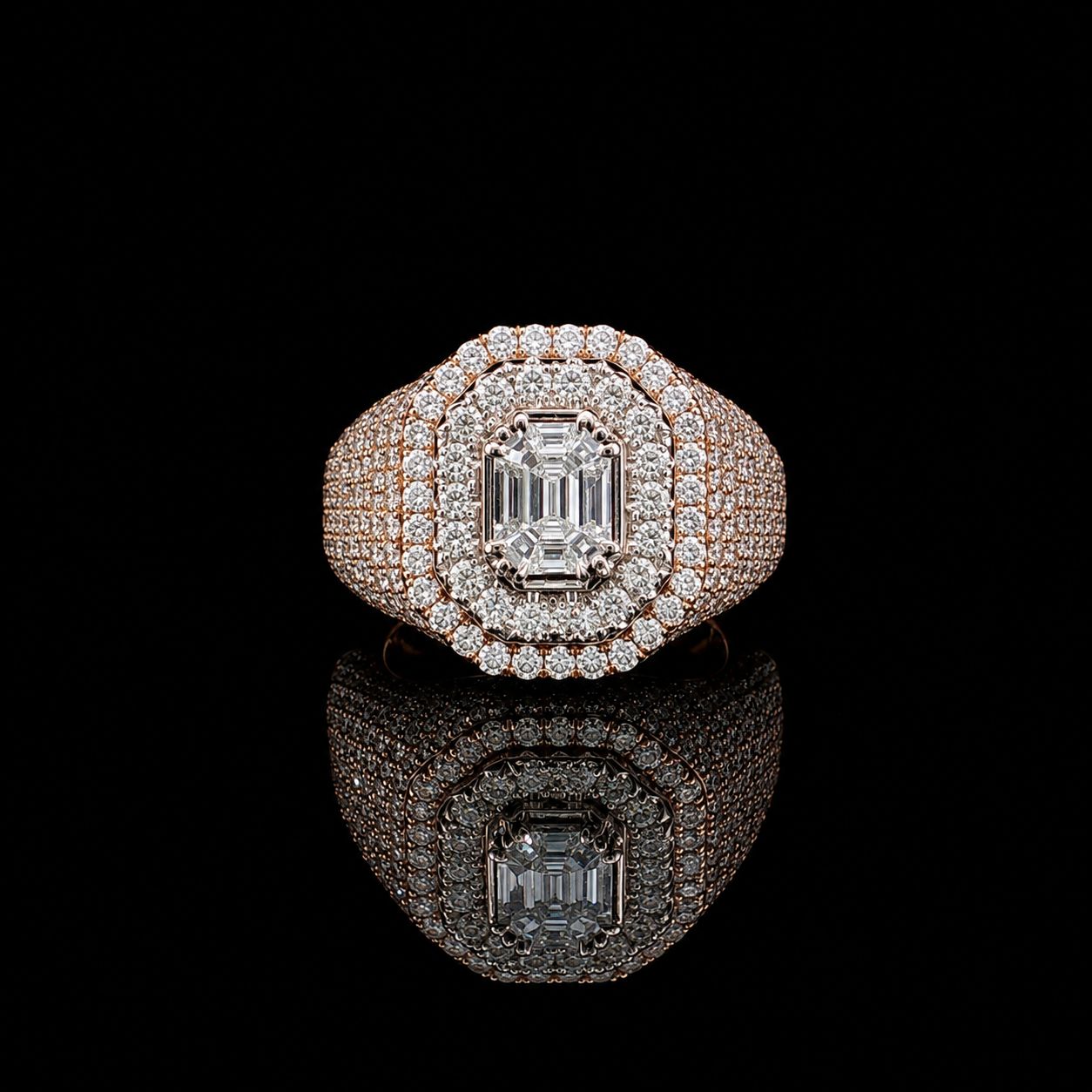 14k Rose Gold 19.4g 4.96ct Halo