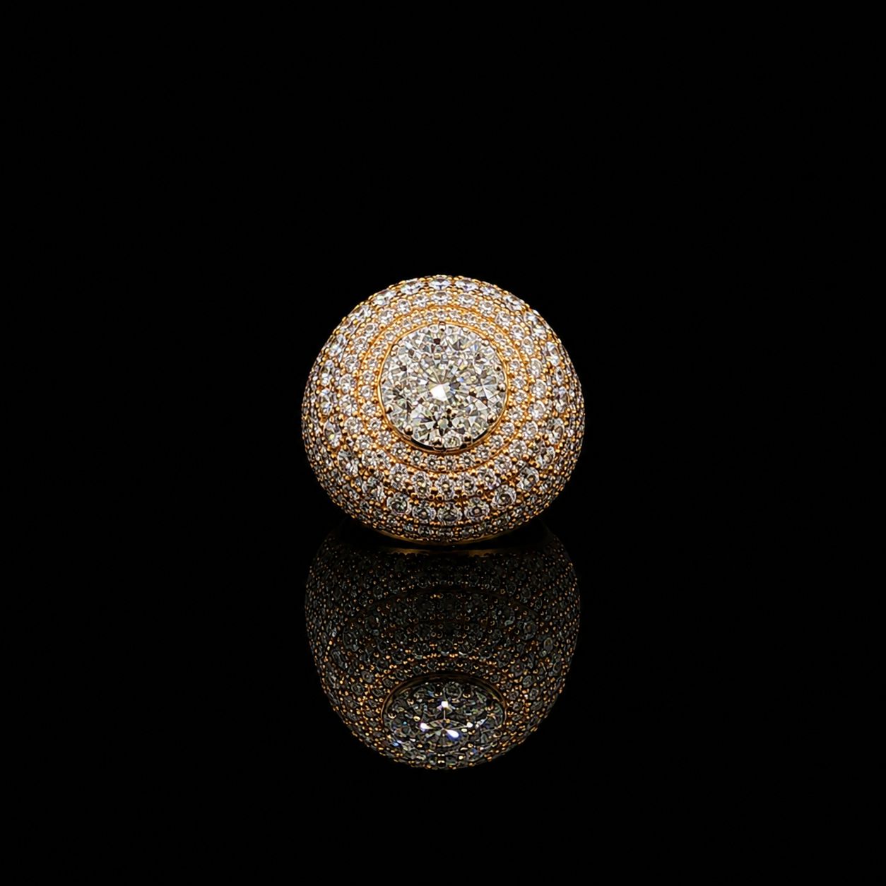 14k Yellow Gold 19.8g 5.55ct Cluster