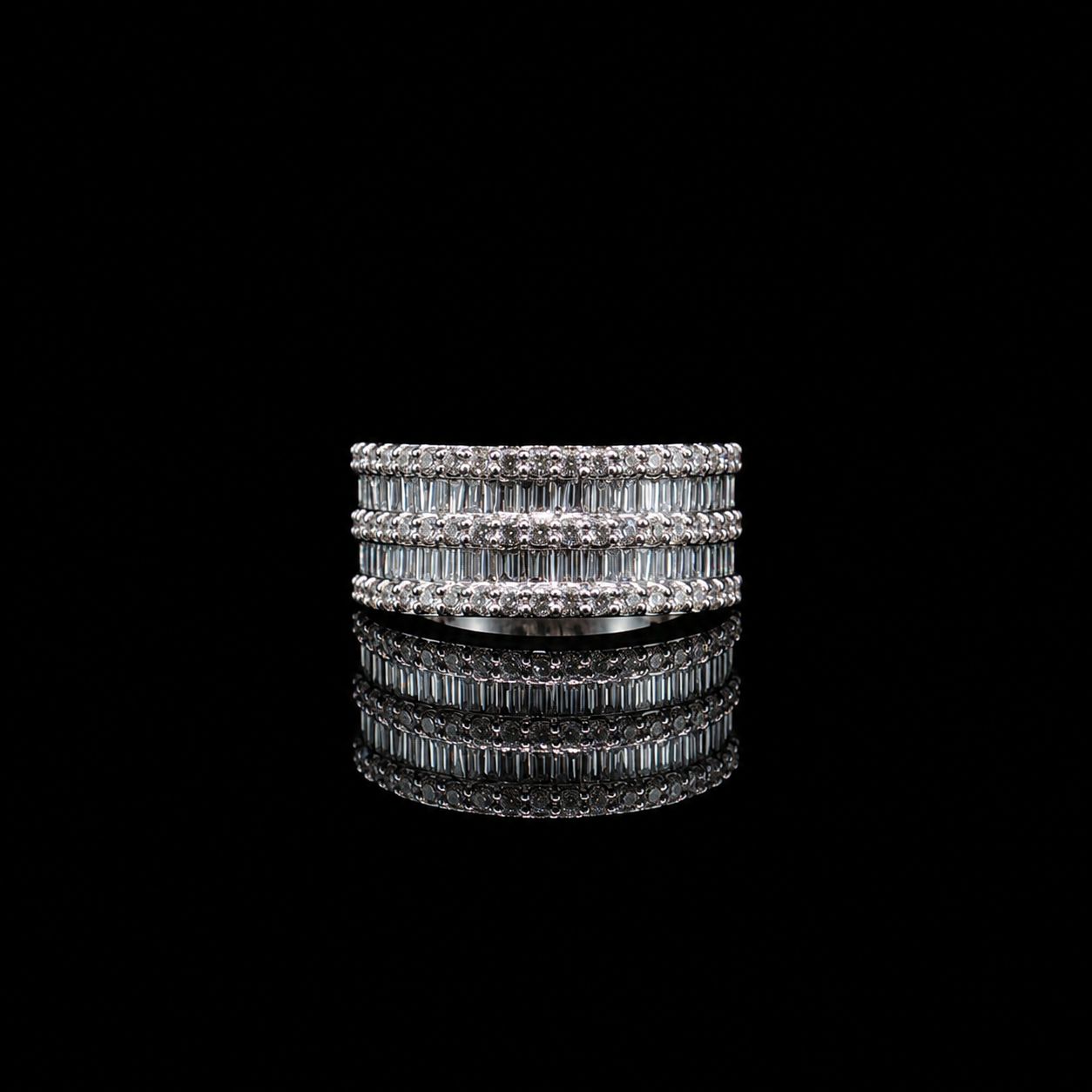 10k White gold 10.1g 2.00ct Band