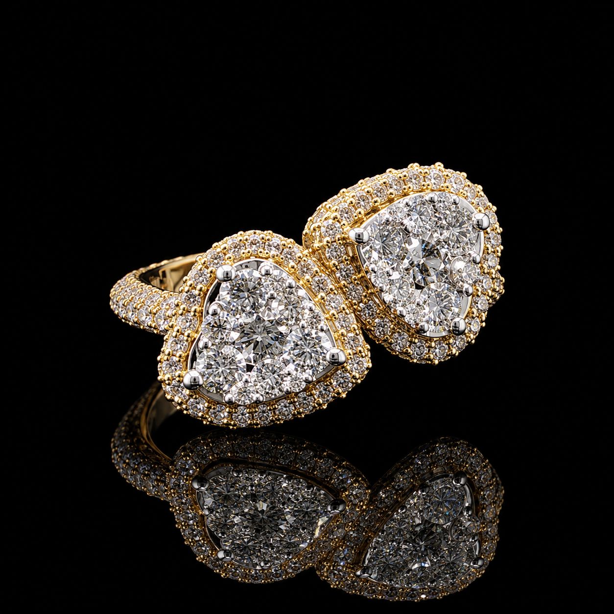 14k Yellow Gold 5.7g 1.96ct Double Heart