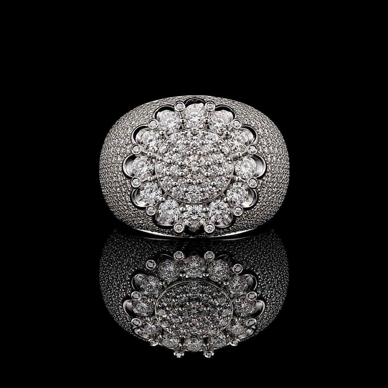 10k White Gold 21.7g 5ct Cluster