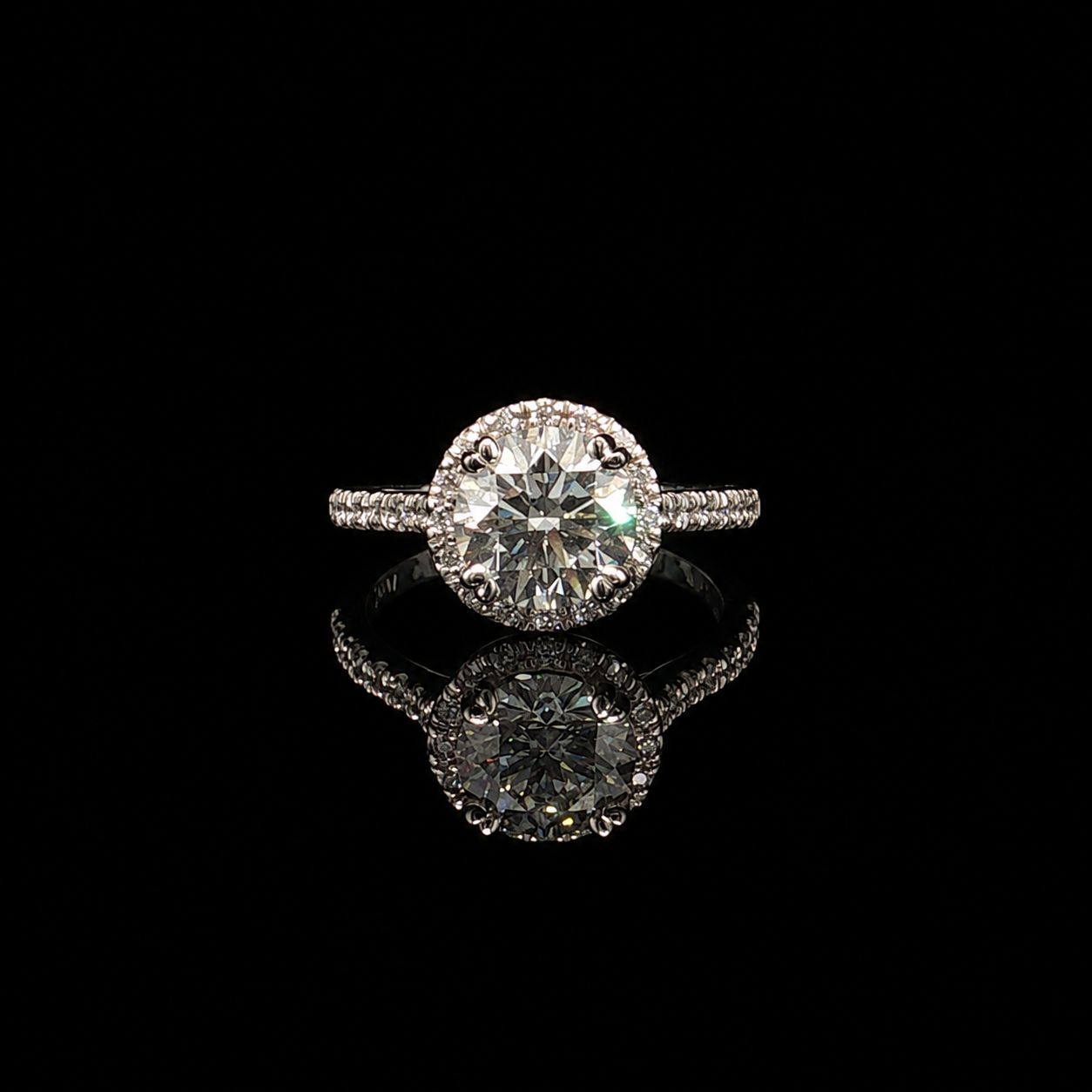 14k White Gold 3.6g 2.00ct Diamond Halo