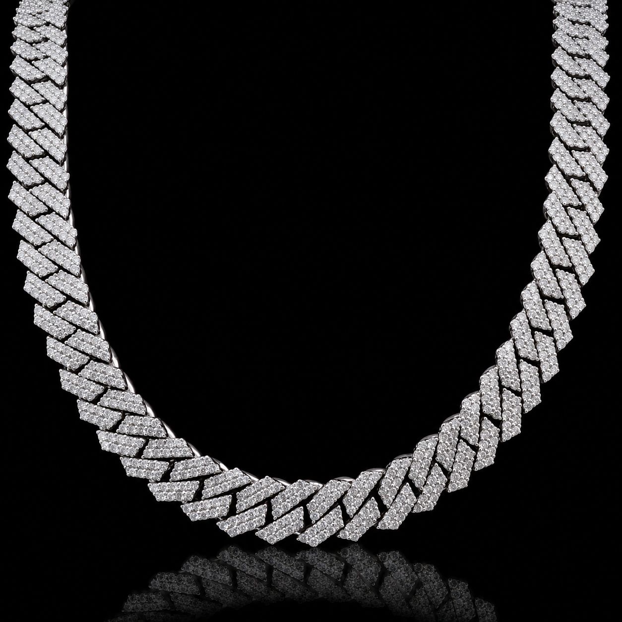 10k White Gold 157.8g 20.18ct 10mm Cuban