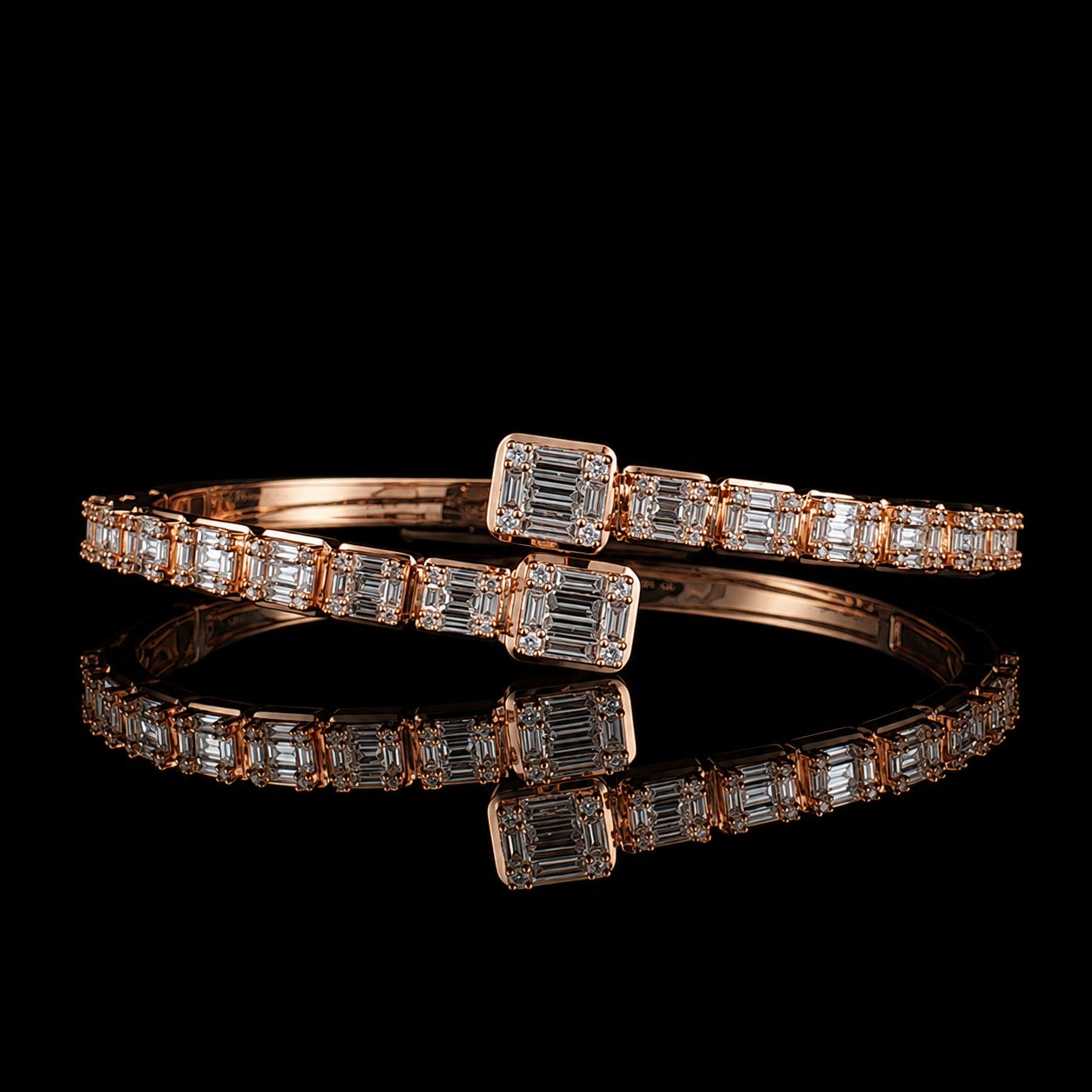 14k Rose Gold 23.3g 3.00ct Bangle