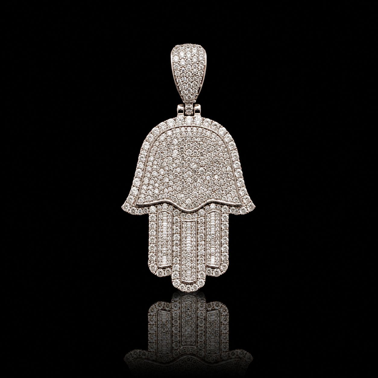10k White Gold 9.8g 3.5ct Hamsa