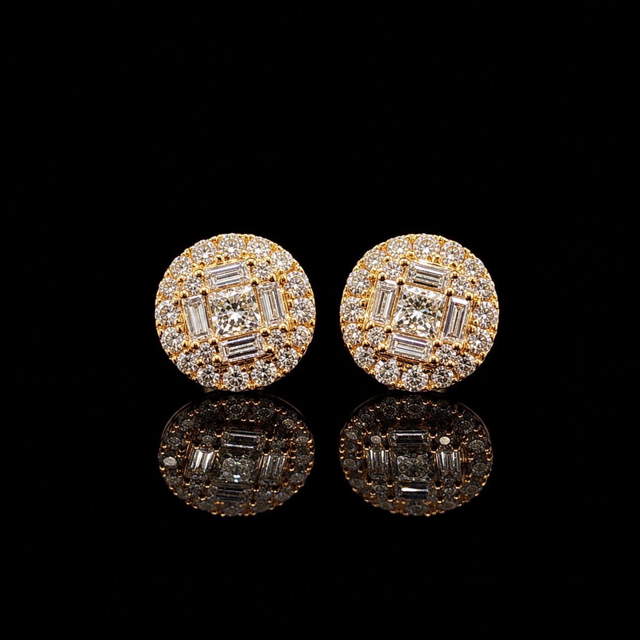10k Yellow Gold Diamond Cluster 1.8ct