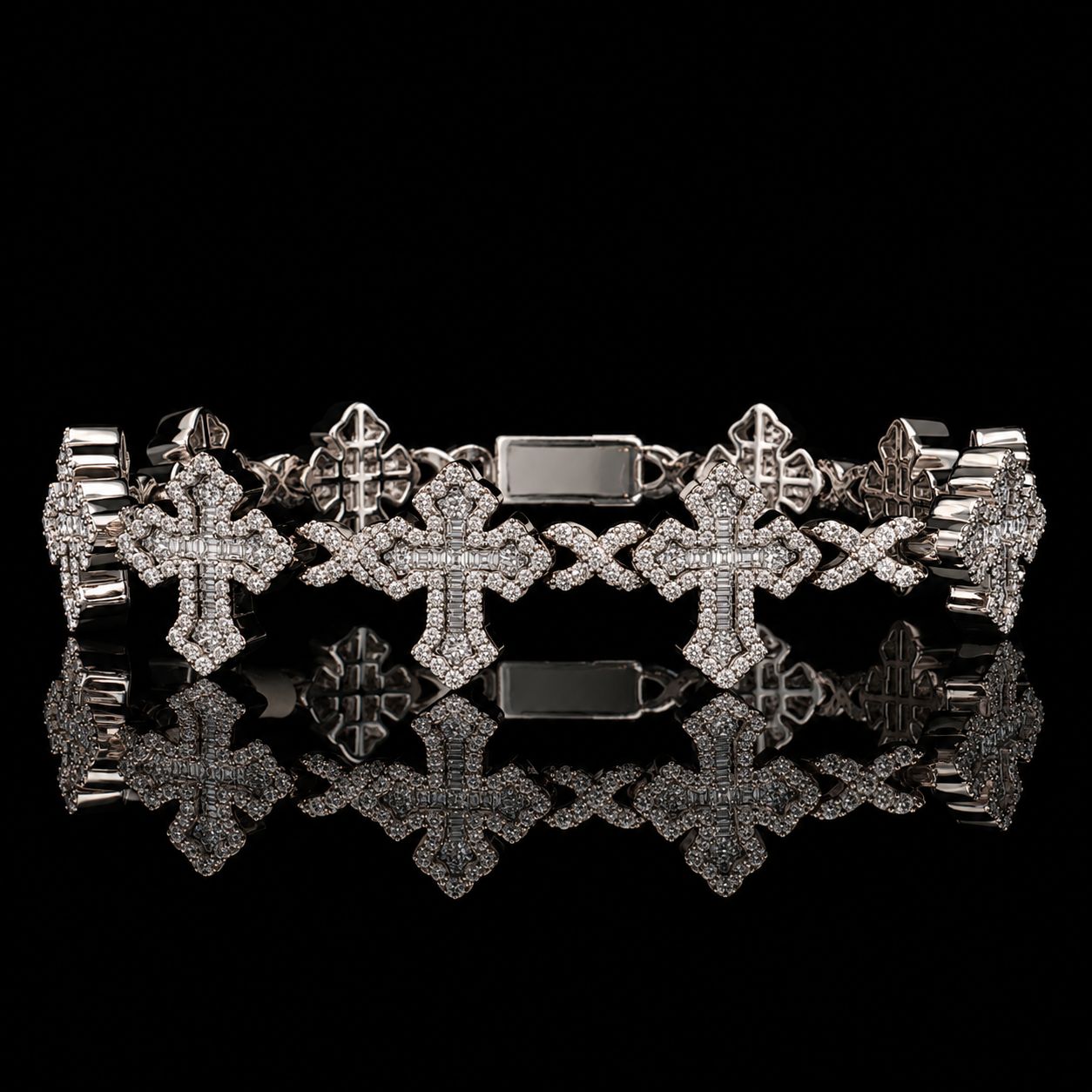 10k White Gold 35.4g 2.90ct Cross