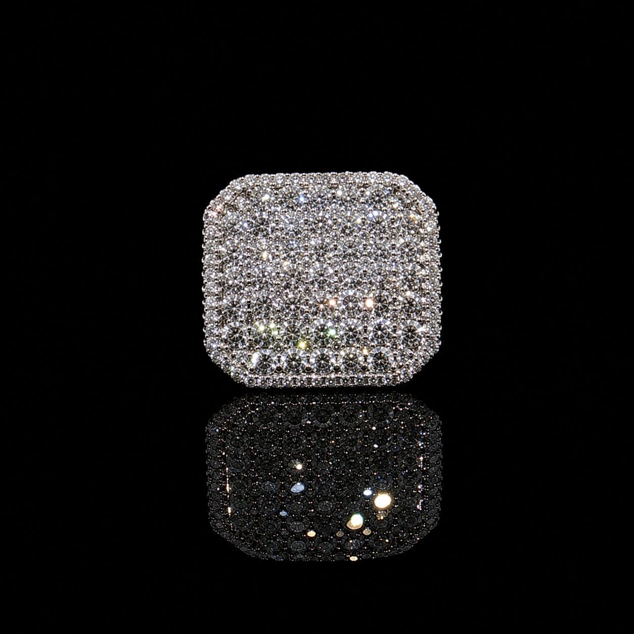 14k White Gold 17.6g 3.91ct Pave Signet