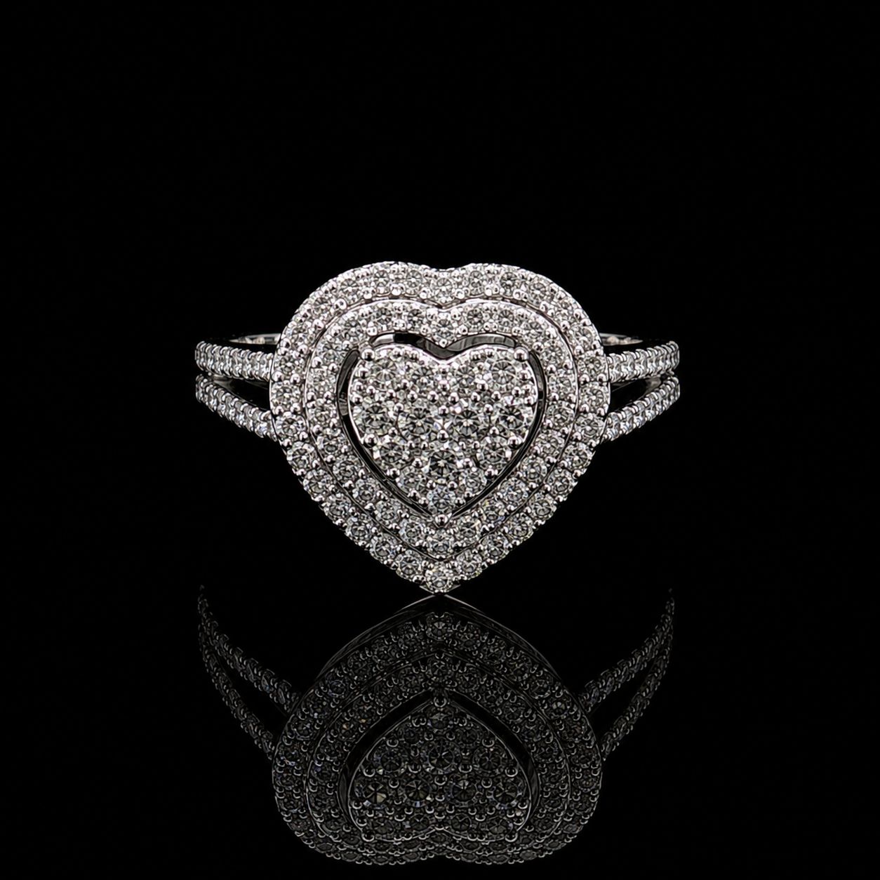 10k White Gold 4.5g 0.88ct Heart
