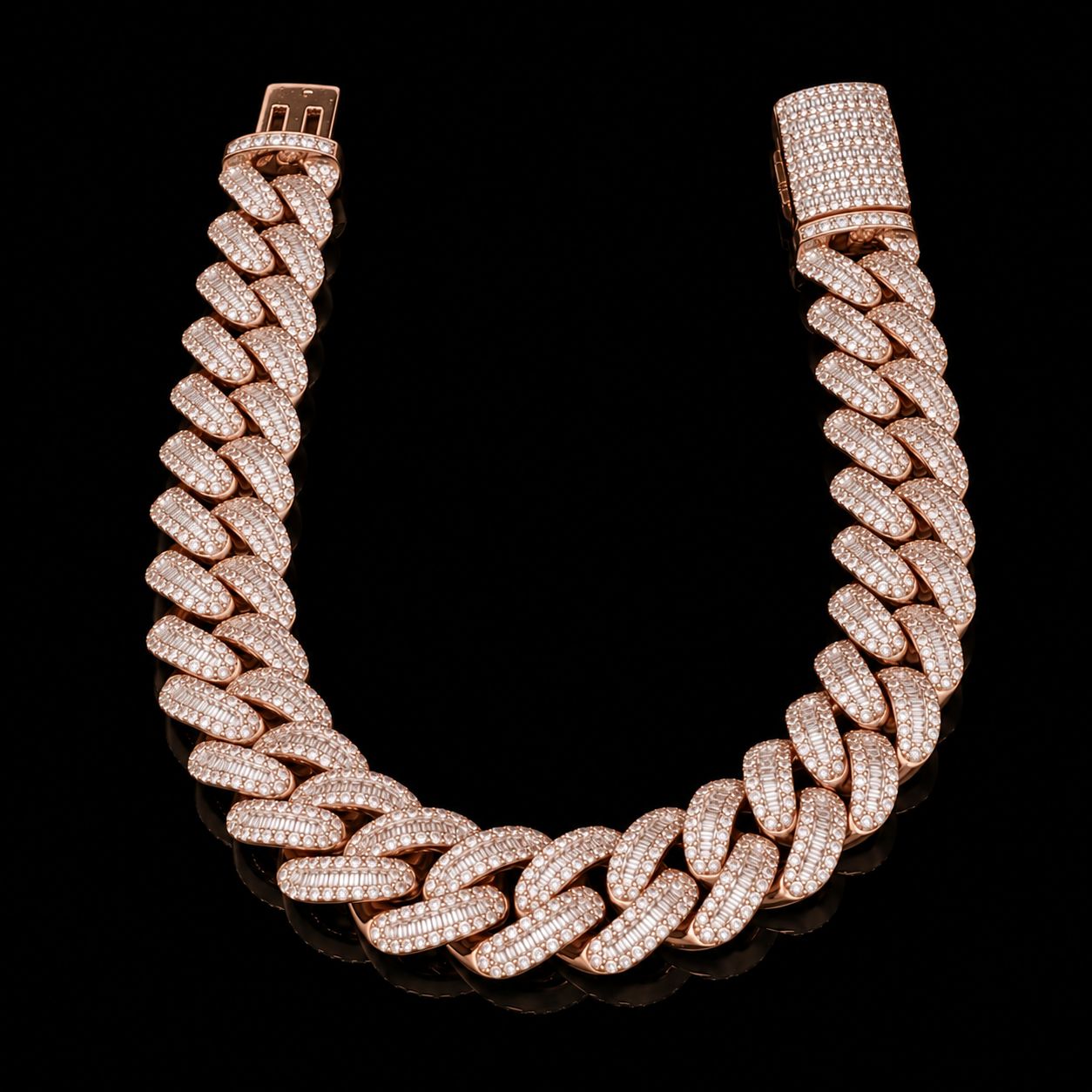10k Rose Gold 45.6g 6.00ct Cuban