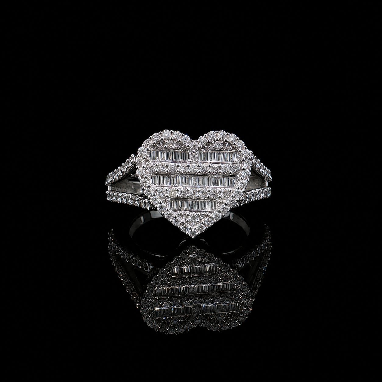 10k White Gold 5.6g 0.96ct Heart